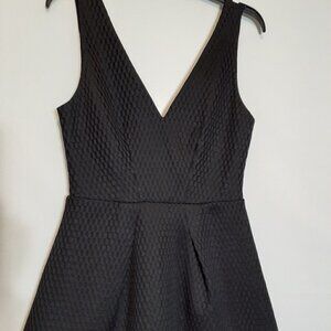 Shilla THE LABEL Low Cut Black Party Dress; Fit & Flare; Size Medium